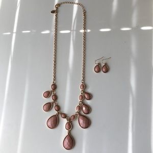 Fossil brand earrings and necklace set